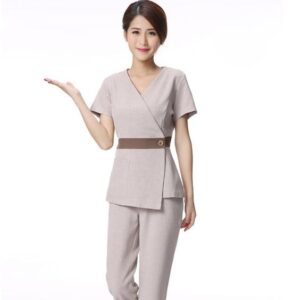 Đồng Phục Spa May Sẵn Vạt Chéo